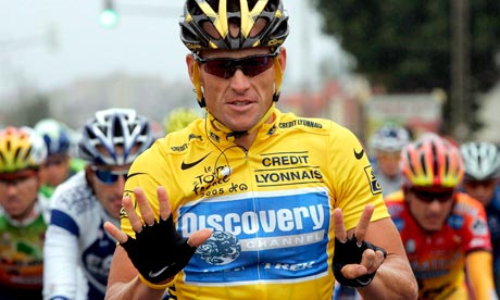 Lance Armstrong signals his seventh Tour win